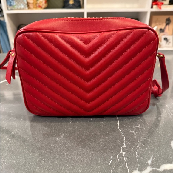 Saint Laurent Matelasse Monogram Lou Camera Bag Rouge Eros Calfskin - Picture 2 of 5